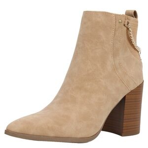Tan Ankle Boots with Chain Detail